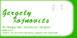 gergely kojnovits business card